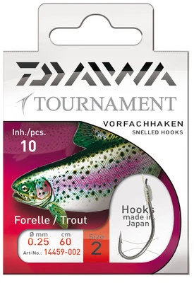 Daiwa Tournament Haken Vorfachhaken Forelle - Forellenhaken 60cm