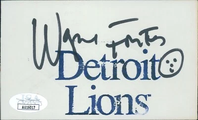 Wayne Fontes Detroit Lions Signed 3x5 Index Card JSA Authenticated - Image 1 of 2