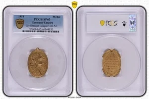 Germany Empire 1918 Kyffhauser League Gilt Brass Medal PCGS SP63 - Picture 1 of 1