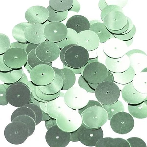 Lentejuelas de costura metálicas redondas de lentejuelas de 15 mm verde pálido - Imagen 1 de 2