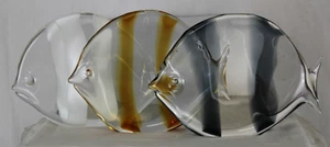 Set of 3 OGGETTI MURANO 9.5" x7"x 2" Glass Fish - Picture 1 of 8