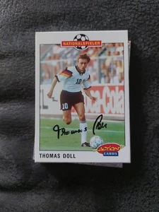 Panini ACTION CARD 1992 DFB Nationalspieler Thomas DOLL mit Signatur - Bild 1 von 2