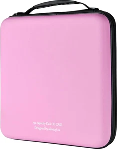 Estuche para CD, Capacidad 192, Protector EVA, Portátil, Rosa - Picture 1 of 12