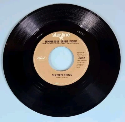 Tennessee Ernie Ford Vinyl 45 Record Sixteen Tons & Mule Train, Starline 6007 - Image 1 of 4