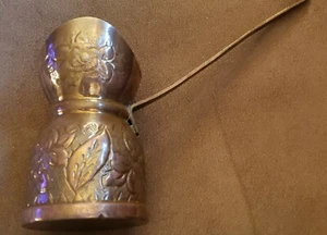 Handgefertigter Vintage Messing langer Griff 4" Krug Istanbul am Griff - Bild 1 von 11