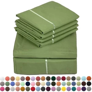 6 Piece Premium Bamboo Sheet Set, Deep Pockets, 60 Colors, by Sacred Thread - Picture 1 of 57