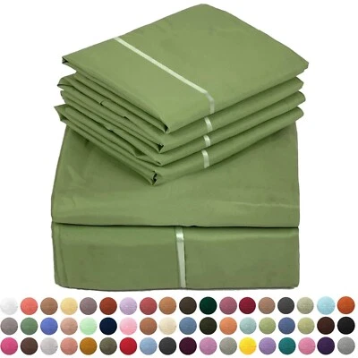 6 Piece Premium Bamboo Sheet Set, Deep Pockets, 60 Colors, by Sacred Thread - Image 1 of 2