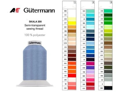 Gütermann Skala 200 Polyester Sewing Thread – 10,000m Cone – All Colours - Image 1 of 2