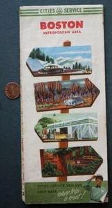 1950s Cities Service Oil Gas service station Boston Massachusetts giveaway map - - Picture 1 of 1