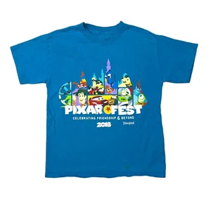 Disneyland by Hanes Kids Pixar Fest 2018 FLAW Short Sleeve T-Shirt Blue S Small - Picture 1 of 6