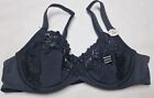 Ex M&S BEAUTIFUL FULL CUP UNDERWIRED PLUNGE  BLACK SIZE 34B 780