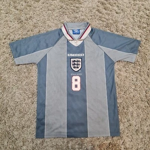 Vintage England Shirt Mens Medium Grey Euro 96 Away Gascoigne 1996 Umbro Retro - Picture 1 of 20