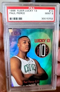 PAUL PIERCE FLEER LUCKY 13 REDEMPTION RC CARD PSA 9 LOOKS BETTER HTF THIS GRADE - Picture 1 of 3