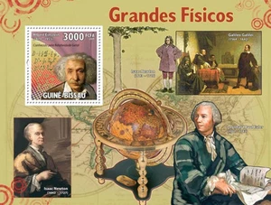 Scienziati Einstein Galileo Newton Eulero Guinea-Bissau 2009 Mi. Bl.725 # GB9610b - Foto 1 di 1