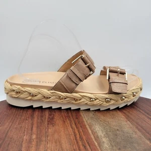 Donald Pliner Larabee Sandals Women's 9M Tan Brown Leather Espadrille Platform - Picture 1 of 12