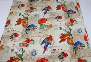 Rain Forest Tropical Floral Parrots by Windham - Picture 1 of 2