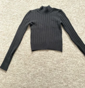 LADIES BLACK NECK ROLL NECK TOP LONG SLEEVE WOMENS TURTLE NECK PLAIN JUMPER XS - Picture 1 of 5