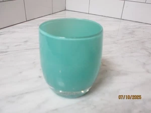 Glassybaby Candle Votive BELIEVE?? Teal Blue Green Pre-Triskelion Hand Blown USA - Picture 1 of 4