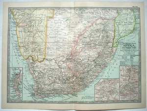 Southern Africa - Original 1902 Map by The Century Company. Antique - Picture 1 of 4