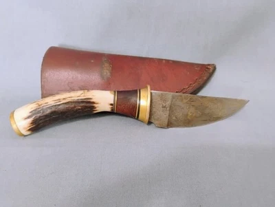 鹿角黄铜大马士革刀 — 第 1/4 张图片