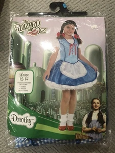 Zauberer von Oz Dorothy Pailletten Verkleidung groß Mädchen 12-14 Halloween Kostüm Set - Bild 1 von 4