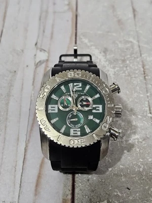 Reloj Swiss Legend Commander esfera verde para hombre acero inoxidable correa negra Foto 1 de 4