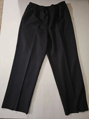 Alfred Dunner Womens Pull On Elastic Waist Polyester Pants BLACK Sz 16 w/ pocket - Image 1 of 4