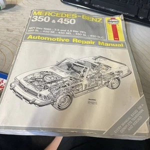 Haynes Mercedes-Benz 350 450 SL Automotive Repair Manual 1971-1980 Owners Guide - Foto 1 di 5