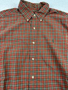 Polo Ralph Lauren Mens Shirt Large Plaid Cotton Poplin Vintage PRL - Picture 1 of 9