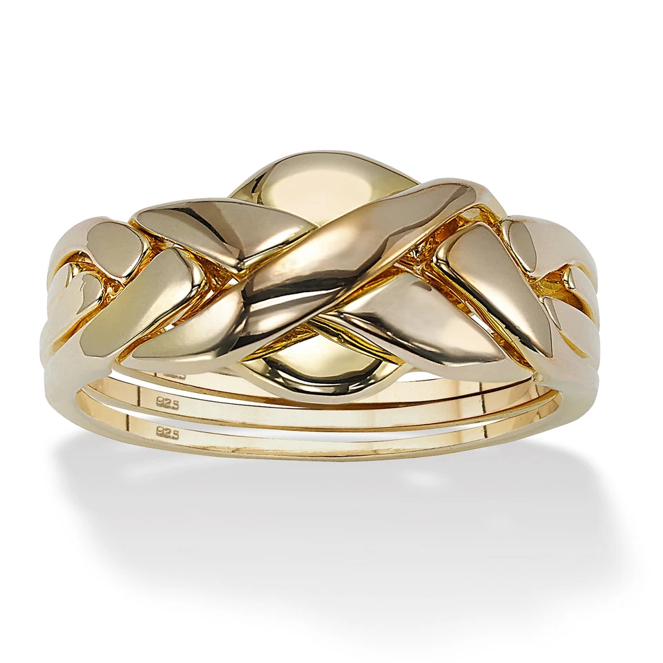 Puzzle Ring in Gold-Plated Sterling Silver - Image 1 of 4