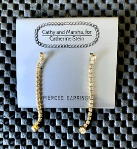 PENDIENTES DE MODA COLGANTES CATHERINE STEIN ESTRÁS TONO PLATA AJUSTE POSTE - Imagen 1 de 4