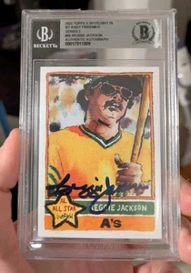 Tarjeta firmada por Reggie Jackson 2022 Topps Friedman Atletismo Beckett encapsulada - Imagen 1 de 6