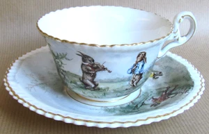 COPELANDS NURSERY HP TASSE UND UNTERTASSE - SIGNIERT LUCY VAN DEN BUSSCHE UM 1900 (12228) - Bild 1 von 8