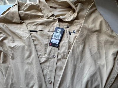 New Under Armour Heat Gear Vented Outdoor Shirt Long Sleeve Button Up Men’s 2XL - Image 1 of 2