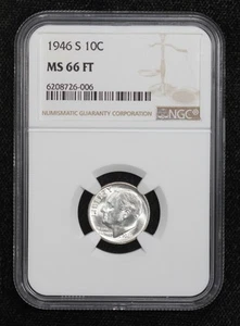 1946-S Roosevelt Dime NGC MS66 Full Torch 57W4 - Picture 1 of 4