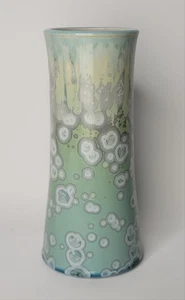 Brenna Dee Crystalline Glaze Porcelain Ware Vase Pale Green Blue Cream Studio - Picture 1 of 7