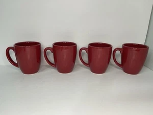 Set of 4 Corelle Coordinates Stoneware Dark Red/ Paprika 12 Oz Mug - Picture 1 of 7