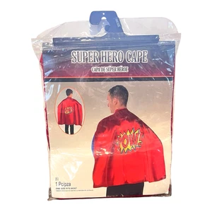 Superhero Red Blue Cape "Pow!"  Superpower Comicbook Satin Costume - Picture 1 of 2