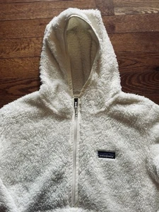 Patagonia 1/2 Zip Pullover Felpa con Cappuccio Donna Medium Bianco Los Gatos Gorpcore Escursionismo - Foto 1 di 8