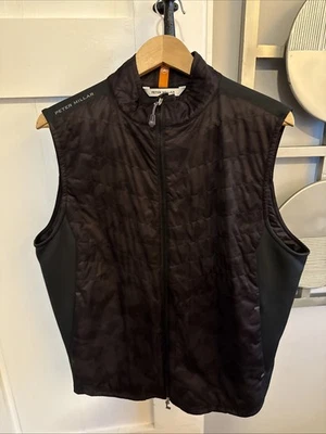 Peter Millar Crown Fuse Elite Sport Vest Mens Size L Black Camo MF23EZ46A Hybrid - Image 1 of 3