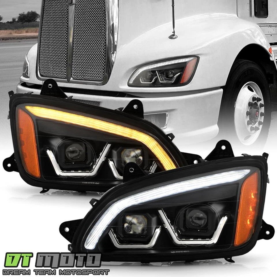 Faros proyectores secuenciales LED negros Switchback Kenworth T660 2008-2017 Foto 1 de 4