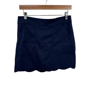 Vineyard Vines Skort Womens 2 Navy Blue Scallop Hem Athletic Golf Pockets Logo - Picture 1 of 7