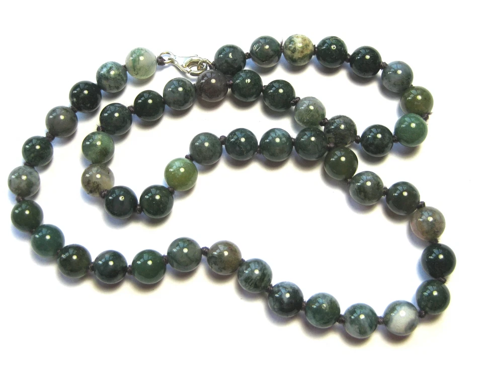 Kugel-Kette Moosachat 8 mm 45 cm lang - Bild 1 von 1