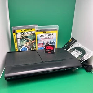 Top Sony Playstation 3 PS3 Superslim Set Konsole 500GB CECH-4204C + 2 Spiele - Bild 1 von 10