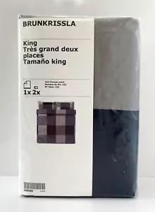 Ikea BRUNKRISSLA King Bettbezug mit 2 Kissenbezügen Bettset schwarz/grau - NEU - Bild 1 von 4