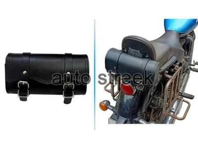 Fit For Royal Enfield Meteor 350cc Black Color Leather Tools & Accessories Bag.. - Image 1 of 4