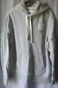 American Eagle Pullover Felpa con Cappuccio Grigio Aquila Stampa Grafica Coulisse Uomo Large - Foto 1 di 15