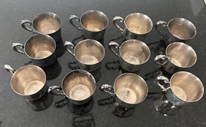 Sheridan Silberteller Tassen 12er Set Taunton Silberschmiede Vintage Becher Kelche - Bild 1 von 15