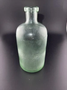 Vintage Green Glass Textured Bottle,  6" tall - Picture 1 of 7