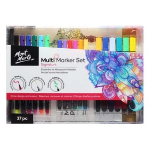 Mont Marte 37pc Multi Marker Set Drawing Colouring Pen Marker Gift Set Art Craft - Bild 1 von 2